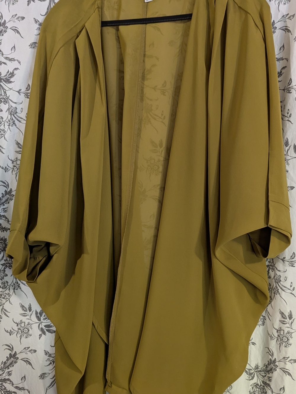 Zenana Women's Kimono In Fall Mustard Olive